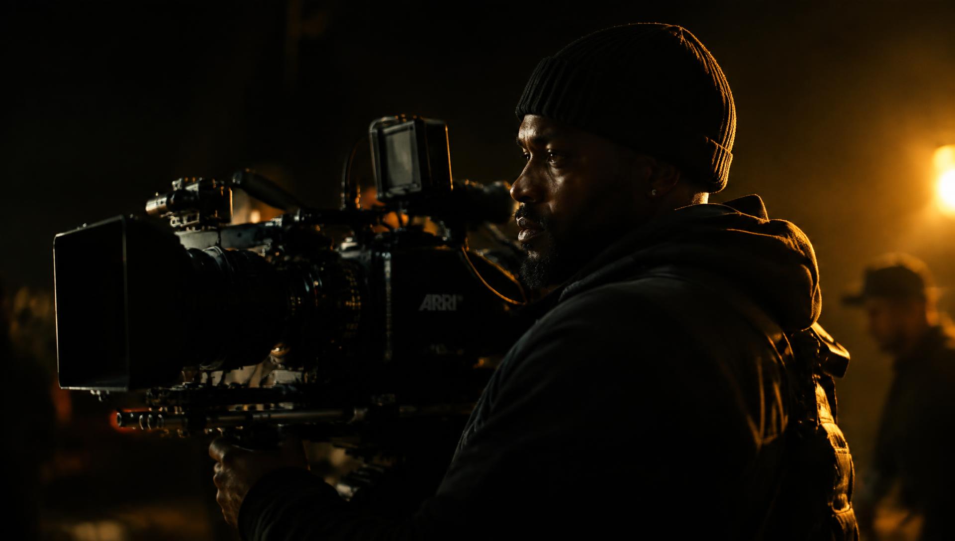 Clinton filming on set